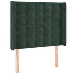 vidaXL Sommier à lattes de lit matelas LED Vert foncé 90x190cm Velours