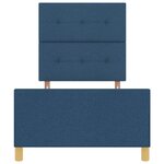 vidaXL Cadre de lit avec tête de lit Bleu 90 x 200 cm tissu