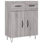 vidaXL Buffet haut Sonoma gris 69 5x34x180 cm Bois d'ingénierie