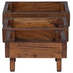 vidaXL Support de Plante 3 Pièces Marron Bois d'Acajou