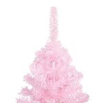 vidaXL Arbre de Noël artificiel pré-éclairé et boules rose 210 cm PVC
