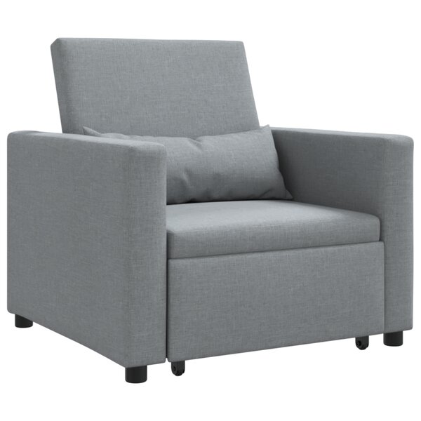 vidaXL Fauteuil convertible 3-en-1 en tissu gris clair