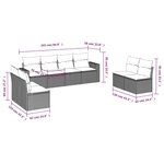 vidaXL Salon de jardin 8 Pièces avec coussins gris résine tressée