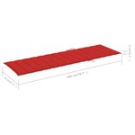 vidaXL Chaise longue double et coussins rouge Bois de pin imprégné