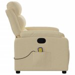 vidaXL Fauteuil inclinable de massage crème tissu