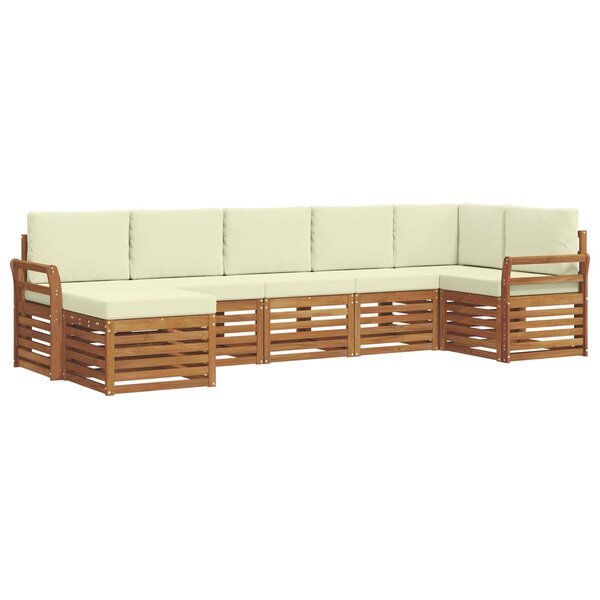 vidaXL Ensemble de canapés d'extérieur 7 pc Naturel et Crème