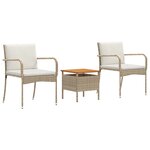 vidaXL Ensemble de jardin Beige polyrotin