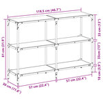 vidaXL Table console avec dessus en verre transparent 118 5x30x81 cm