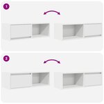 vidaXL Meubles TV 2 Pièces blanc 80x31x25 5 cm bois d'ingénierie