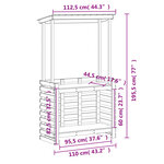 vidaXL Table de bar d'extérieur avec toit marron bois massif