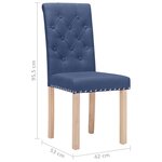 Vidaxl chaises de salle à manger 4 pièces bleu tissu