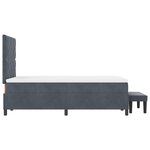 vidaXL Lit à ressorts avec matelas et banc gris foncé 120x200 cm en velours
