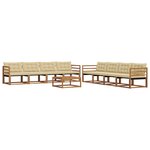 vidaXL Ensemble de canapés d'extérieur 9 Pièces Naturel et Beige