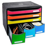 Exacompta Set de tiroirs de bureau Store-Box Maxi 6 tiroirs Harlequin