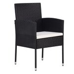 vidaXL Chaise de jardin 2 Pièces Résine tressée Noir