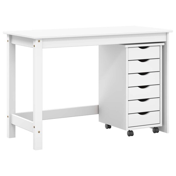 vidaXL Ensemble bureau et cabinet roulant MOSS 2 Pièces Blanc