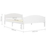 Vidaxl cadre de lit blanc bois de pin massif 140x200 cm