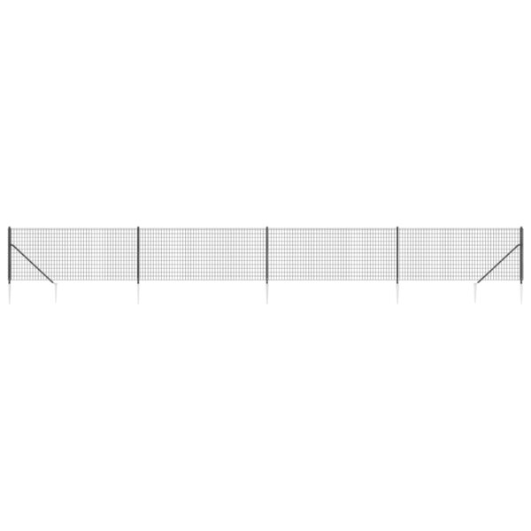 vidaXL Clôture en treillis métallique et ancrage anthracite 0 8x10 m
