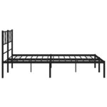 vidaXL Cadre de lit métal sans matelas avec tête de lit noir 140x190cm