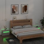 vidaXL Tables de chevet 2 Pièces avec LED Gris béton 60x35x40 cm
