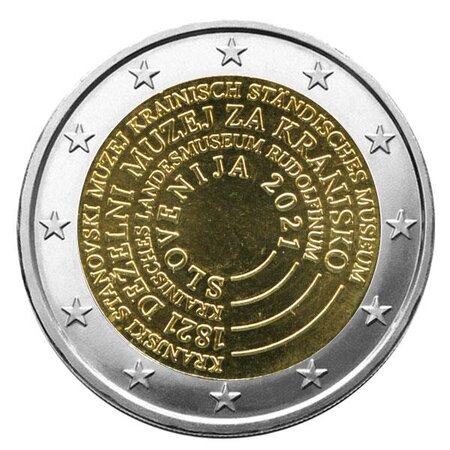 Pièce 2€ commémorative 2021 : slovenie (200 ans du musée slovène)