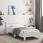 vidaXL Cadre de lit sans matelas avec tête de lit blanc 90x200 cm