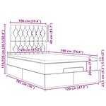 vidaXL Cadre de lit ottoman avec matelas crème 120x190 cm tissu