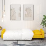Vidaxl canapé-lit à 2 places avec deux oreillers jaune velours