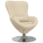 vidaXL Fauteuil œuf Crème 63 x 73 x 90 cm tissu