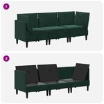 vidaXL Ensemble de meubles pour le salon 3 Pièces Vert foncé Velours
