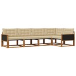 vidaXL Ensemble de canapés d'extérieur 5 pc Naturel et Beige