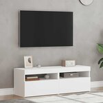 vidaXL Meubles TV avec lumières LED 2 Pièces Blanc 60x35x40 cm