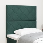 vidaXL Tête de Lit Design Blocs de Diamant Vert Foncé 100 cm Velours