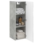 vidaXL Cabinet de Salle de Bain Mural Gris béton 33 x 34 5 x 60 cm