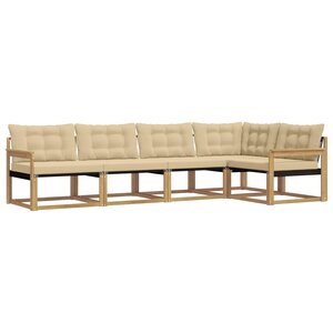 vidaXL Ensemble de canapés d'extérieur 5 pc Blanc et Beige