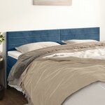 vidaXL Têtes de lit 2 Pièces Bleu foncé 100x5x78/88 cm Velours