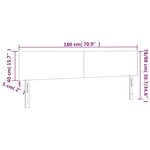 vidaXL Tête de lit à LED Gris foncé 180x5x78/88 cm Velours