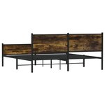 vidaXL Cadre de lit en métal sans matelas chêne fumé 160x200 cm