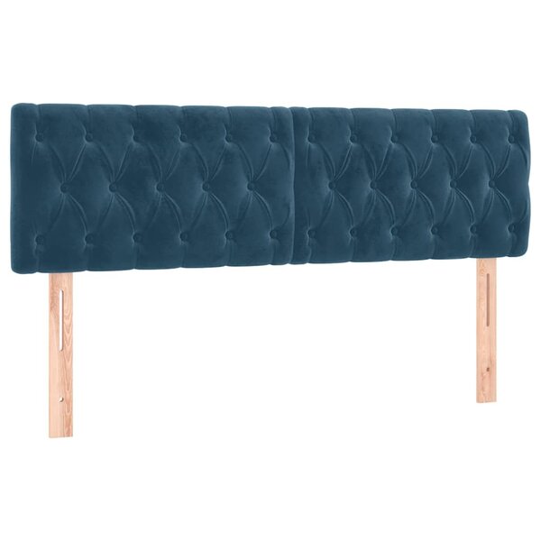 vidaXL Têtes de lit 2 Pièces Bleu foncé 72x7x78/88 cm Velours
