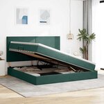 vidaXL Lit de rangement LED avec matelas Vert foncé 200 x 200 cm