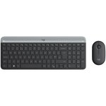 Logitech - ensemble clavier + souris sans fil et silencieux mk470 ultra-fin - disposition compacte et plate - récepteur usb 2 4 ghz