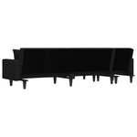 vidaXL Canapé-lit en forme de L noir 275x140x70 cm tissu