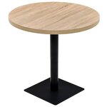 vidaXL Table de bistro MDF et acier Rond 80 x 75 cm Couleur de chêne