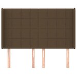 vidaXL Tête de lit avec oreilles Marron foncé 147x16x118/128 cm Tissu