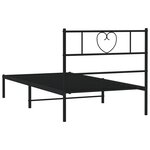 vidaXL Cadre de lit métal sans matelas avec tête de lit noir 90x200 cm