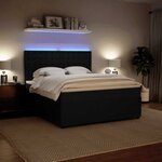 vidaXL Sommier à lattes de lit avec matelas Noir 180x200 cm Velours