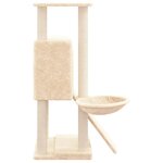 vidaXL Arbre à chat avec griffoirs en sisal Crème 96 cm