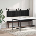 vidaXL Tête de lit suspendue Avec lumière LED Noir Tissu