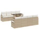 vidaXL Ensemble de canapé de jardin 9 pièces avec des coussins en poly rotin beige