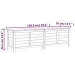 vidaXL Boîte de rangement de jardin 198 5x50x56 5 cm bois massif sapin